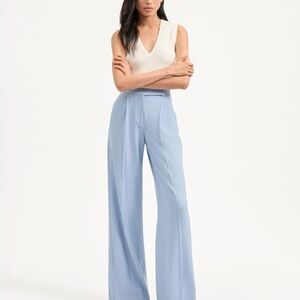 Veronica Beard Blue Wide-Leg Pants High-Waisted Elegance